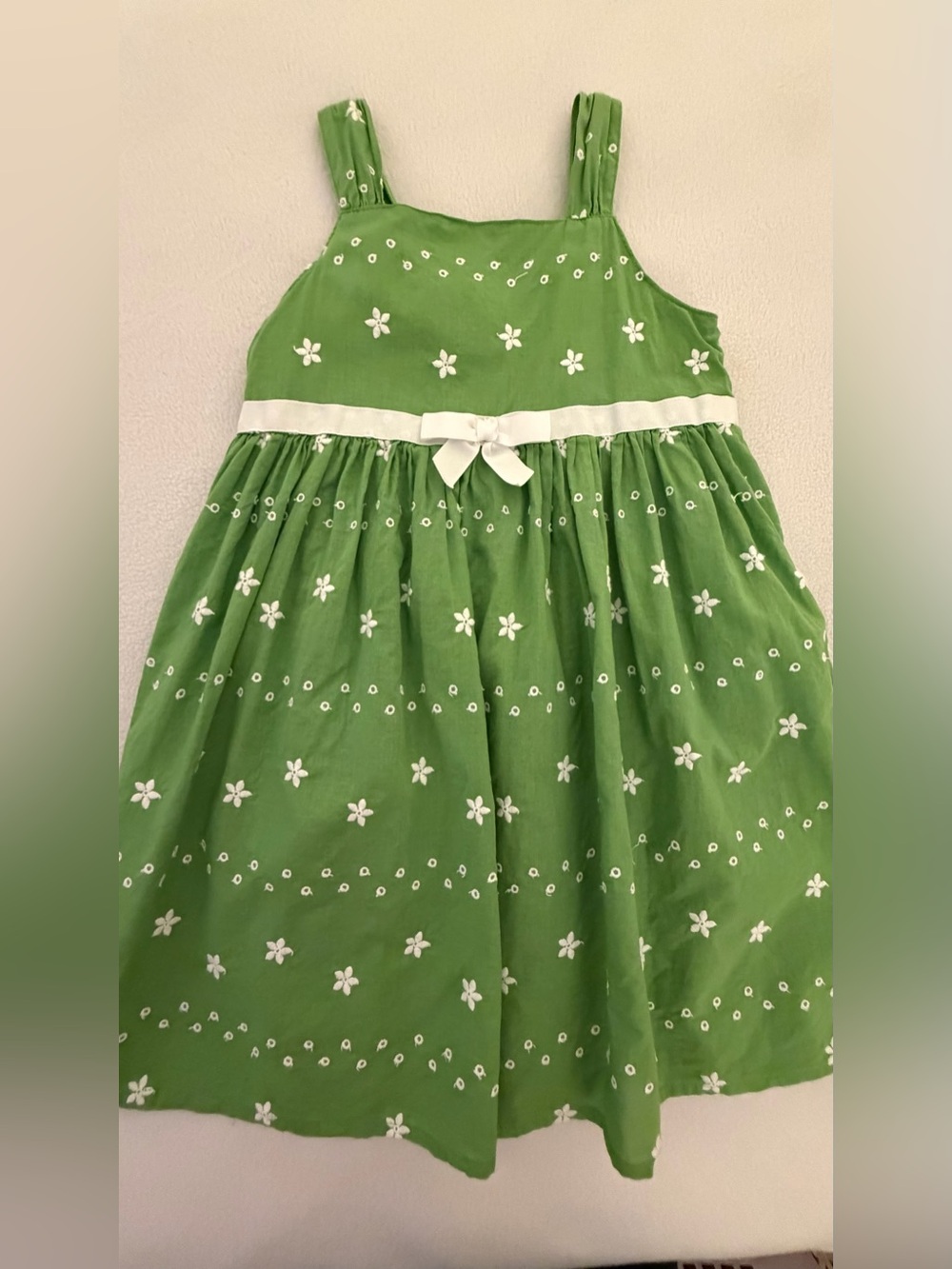 Gymboree Daffodil Garden Green Embroidered Daisy Dress